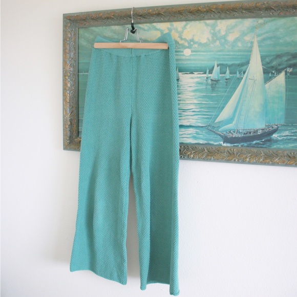 Free People Pants - Free People Seafoam Green Knit Pants SZ M